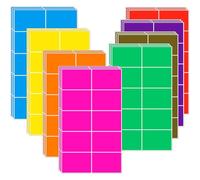 MOTIBACK 240PCS Coloured Labels Stickers, 8 Colors Rectangular Coloured Stickers, 76 mm x 50 mm Removable Coding Labels for Office, Home and School, Document Organization
