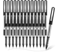 MOTIBACK 25 Pack Black Rollerball Pens, 0.5mm Fine Point Liquid Black Ink Quick-Drying and Smooth Writing Multipack Pens, Bullet Tip Black Pens for Bullet Journal, Sketch, School, Office & Exams