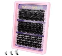 MOTIBACK 275Pcs High-Volume Cluster Lashes Kit, 10-18mm Individual Eyelashes 60D 80D 100D, Black Vegan PBT Fibre D Curl, Dramatic Fluffy Lash Extension for DIY at Home, No Tools Included