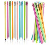 MOTIBACK 30Pcs HB Pencils, Triangular Pencils with Rubbers On The End, 10 Colours Writing Pencil for Kids School Supplies