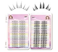 MOTIBACK 32-Row Cat-Eye Lashes Book - 20+30+40+50 Cluster Lashes Kit, Individual False Eyelashes with Clear Band, Fluffy D Curl Lashes for Natural & Glamorous Look, Reusable Eyelash Extension Kit