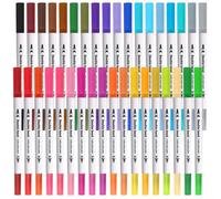 MOTIBACK 36 Colours Dual Tip Colouring Pens, Watercolour Markers with Fine Tip for Calligraphy Drawing Rendering, Art Supplies for All Ages Journaling Coloring Books Scrapbooking