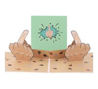 MOTIBACK 3D Funny Birthday Cards with Pop-Up Middle Finger, Funny Middle Finger Gifts for Halloween Christmas, Humour Prank Card for Men Friends