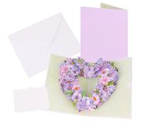MOTIBACK 3D Pop-Up Heart Card with Slide-Out Message Note - Exquisitely Crafted Floral Design - Ideal for Romantic Gestures, Birthday Cards, Anniversaries and Special Occasions (Purple)
