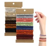 MOTIBACK 48Pcs Boho Hair Ties, 4 Styles Elastic Hair Tie Bracelets for Women, Strong Ponytail Holders for Thin Thick Hair, Sport Work Daily Accessories, Multicolor