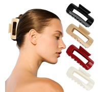MOTIBACK 4PCS Soft Silicone Claw Hair Clips for Women, Solid Color Round Squishy Hair Claw Clip for Thick or Thin Hair, air Strong Hold Non-Slip Hair Claws Barrettes