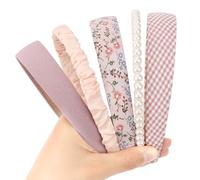 MOTIBACK 5Pcs Headband Set, Chic & Versatile Headbands for Women's Hair, Soft Padded Hair Bands for Women with Floral Designs and Pearls, Ideal for Everyday Wear or Special Occasions