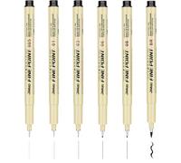 MOTIBACK 6 PCS Fineliner Drawing Pens Set - Black Fine Liner Ink Artist Pens for Sketching, Manga & Technical Drawing