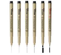 MOTIBACK 6 PCS Fineliner Drawing Pens Set Black Fine Liner Ink Artist Pens for Sketching, Manga & Technical Drawing