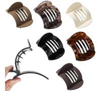 MOTIBACK 6 Pcs Flat Claw Clips for Thick Hair - No Slip Hair Clips with Comfort Curved Design, Eco-Friendly Resin Hair Claws for Women, Everyday Hair Accessories