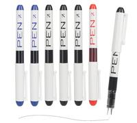 MOTIBACK 6PCS Disposable Fountain Pen Set of Multicolor for Writing Smooth Fine Tip Writing Pens Ideal for Journaling Note Taking Office School Long Lasting Ink Fountain Pens 3 Black, 2 Blue, 1 Red