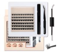 MOTIBACK 72Pcs DIY Individual Cluster Lashes, 10/12/14mm Self-Application Lash Extension Kit with Glue & Tweezers, Wispy Eyelash Clusters for Customizable Volume