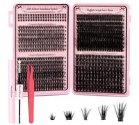 MOTIBACK 730pcs 3D DIY Volume Cluster Lashes Kit, 9-16mm Individual Eyelashes with 40D/60D/80D/100D, Includes Lash Glue & Tweezers, Professional Lash Extension Kit for Salon-Like Results
