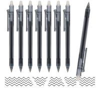 MOTIBACK 8 Pack Retractable Erasable Gel Pens Fine Point 0.5mm Clicker Pens for Smooth Writing Comfort Grip Ideal for School Office Notes Journaling and Planning Black Ink