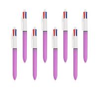 MOTIBACK 8 Pcs 4 Colour Pens, 1.0 mm Multi Coloured Pens All in One Retractable Ballpoint Multicoloured Pen Set for Office School Students Writing Note Taking
