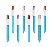 MOTIBACK 8 Pcs 4 Colour Pens, 1.0 mm Multi Coloured Pens All in One Retractable Ballpoint Multicoloured Pen Set for Office School Students Writing Note Taking