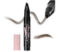 MOTIBACK 8D Microblading Eyebrow Pen - Black, Ultra Fine 0.5mm Multi-Tip Hair Stroke Brow Pencil | Waterproof & Smudge Proof, Natural Looking Long Lasting Brow Effect (dark brown)