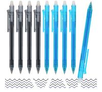 MOTIBACK 8Pcs Erasable Gel Pens, Make Mistakes Disappear 0.5mm Fine Point, Blue Black Ink Pen with Eraser, Rub Out Pens for School Supplies Crossword Puzzles