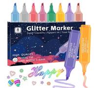 MOTIBACK 8pcs Metallic Glitter Highlighters Set, Premium Shimmer Bible Journaling Pens, Aesthetic Study Highlighters for Note Taking, School Supplies, Office Planning & Creative Projects