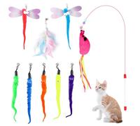 MOTIBACK 9-Piece Cat Toy Set, Feather Toy, Plush Toy, Toy Mice Variety Pack for Kitty, Adjustable Angel for Interactive Fun and Self-Activity