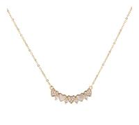 MOTIBACK A Row of Heart-shaped Necklaces for Women, Dainty Gold Plated Moissanite Heart Necklace | Non Tarnish Long Pendant Necklace, Ladies Love Valentine Gift with Sparkling Stones