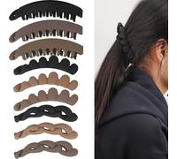 MOTIBACK Banana Hair Claw Clips 9PC Set (3 Styles) - Non-Slip Grip Clips for Thick Hair, Girls Women Ladies Hair Accessories with Gentle Hold