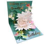 MOTIBACK Birthday Cards for Women - Elegant Gift Card Set Featuring a Stunning 3D Flower Card, Perfect for Birthdays, Anniversaries and More, Comes with Envelope