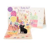 MOTIBACK Cat Tree Pop Up Greeting Card - Birthday Gift for Women & Cat Lovers - Father's Day from Pet - Eco 3D Handmade Design