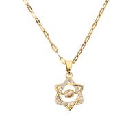 MOTIBACK Dangling Star of David Necklace for Women, Delicate Jewish Star Necklaces Minimalist Magen Jewelry for Daily Wear, Gold, 10g
