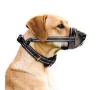 MOTIBACK Dog Anti-Pull Headcollar Muzzle, Gentle Leader Anti-Escape Collar, Helps Improve Walks,with Adjustable Mouth and Neck Straps Comfort Walking - Large, Black