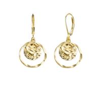 MOTIBACK Earrings for Women, Disc Drop Earrings Triple Layer Design Silver Plated Earrings, Stylish Women's Jewelry & Gift, 4*2cm, mental, Cubic Zirconia