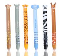 MOTIBACK Erasable Gel Pens, 0.7mm Tip Cute Animal Erasable Gel Pen for All Ages, Red Blue Ink Rub Out Pens, Fun Writing Pen for School Office Supplies Drawing Crossword (2, 6, count)