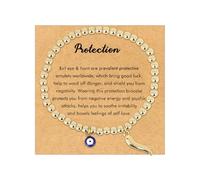 MOTIBACK Evil Eye Bracelet for Women - Gold Stainless Steel Beaded Protection Bracelet with Italian Horn Charm, Dainty & Trendy Jewelry Gift