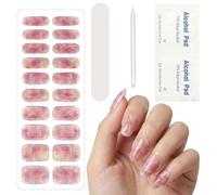 MOTIBACK Firework Waterproof Gel Nail Stickers - 20 Pcs Semi-Cured Gel Nail Strips with UV/LED Lamp Design for Long Lasting Nail Art Decoration - NJ-6006