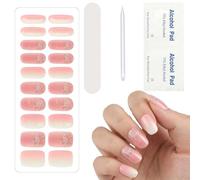 MOTIBACK Firework Waterproof Gel Nail Stickers - 20 Pcs Semi-Cured Gel Nail Strips with UV/LED Lamp Design for Long Lasting Nail Art Decoration - NJ-6014
