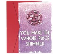 MOTIBACK Funny Birthday Card for Bestie Sister Women,Humor Greeting Card with Envelope,Cards for Best Friend, Niece, Female Friend - You Make The Whole Place Shimmer