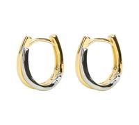 MOTIBACK Gold and Silver Huggie Earrings, Bicolor Stainless Steel - Hypoallergenic Modern Earrings for Everyday Wear, Parties & Work, Ideal for Women with Sensitive Skin