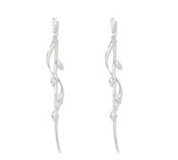 MOTIBACK Gold/Silver Drop Earrings for Women - Long Leaf Tassel Dangling Chain Threader Earrings, Plated Alloy Earrings