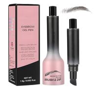 MOTIBACK Instant Brow Brush - Angled Liquid Eyebrow Pencil with Natural Tint, Quick-Drying Pomade Microblading Effect, Easy Fill & Shape, Long Lasting (06# Grayblack)