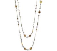 MOTIBACK Layered Long Necklaces for Women Silver Black Beaded Necklace Antique Bronze Double Chain Vintage Flower Costume Jewelry Ladies Trendy Boho Birthday Gifts