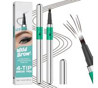 MOTIBACK Microblading Eyebrow Pen with 4-Fork-Tip- Waterproof & Smudge Proof for Realistic Hair Strokes, Beginner Friendly Vegan Eyebrow Tool Dark Brown