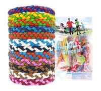 MOTIBACK Mosquito Repellent Bracelet 12 Pcs, Adjustable Leather Band, DEET-Free, Two-Tone Woven Insect Repellent Bracelet, 350-Hour Protection for Adults & Kids