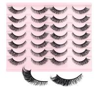 MOTIBACK Natural Lashes 14 Pairs of False Eyelashes for a Flawless Look Strip Lashes with Natural Lashes Effect Soft Cat Eye Lashes Fluffy Wispy Faux Mink Lashes for Everyday Glamour Z14F-3