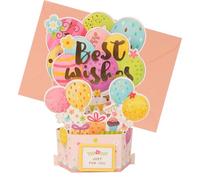 MOTIBACK Paper Sculpture Pop-Up Greeting Card - 3D Confession Balloon Card with Envelope All Occasion Birthday Card, Anniversary, Holiday Decorations and Get Well Gifts