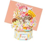 MOTIBACK Paper Sculpture Pop-Up Greeting Card - 3D Sweetheart Food Card with Envelope All Occasion Birthday Card, Anniversary, Holiday Decorations and Get Well Gifts