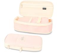 MOTIBACK Pencil Case for Girls, Large Capacity Pink Cute Pencil Case, Perfect School Organizer with Zip Closure, Ideal Back to College Essentials