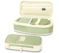 MOTIBACK Pencil Case for Kids, Large Capacity Cute Pencil Case, Perfect School Organizer with Zip Closure, Ideal Back to College Essentials (Green)