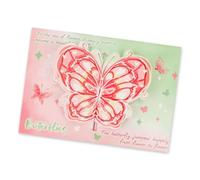 MOTIBACK Pop Up Cards, 3D Butterfly Birthday Card with Blank Inside, Handwritten Greeting Cards for Girls Women Mom Wife Christmas Birthday Anniversary (Red)