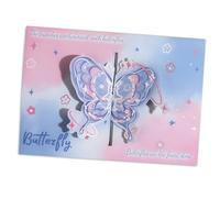 MOTIBACK Pop Up Cards, 3D Butterfly Birthday Card with Blank Inside, Handwritten Greeting Cards for Girls Women Mom Wife Christmas Birthday Anniversary (Blue)