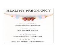 MOTIBACK Pregnancy Gifts, Adjustable Crystal Moonstone Bracelet for Mum Expecting, Mum to Be, Pregnant Women, First Time Moms, Healthy Pregnancy Gift, Mothers Day Jewellery